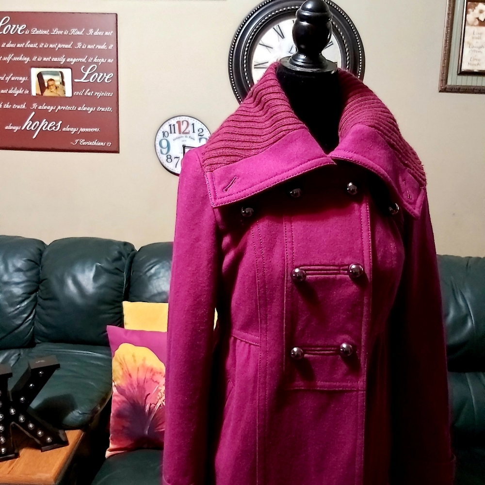 Delia's Fuschia Peacoat - Picture 5 of 11